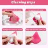 BS-MALL 14PCS Makeup Brushes with LED Mirror Case Soft Triangle Makeup Powder Puffs Women Makeup Tools Gift Pack