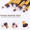 10 pcs makeup brush set  Portable fashion high-end beauty tool set (Black  Gold) with bag