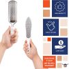 White Foot Rasp & Double Sided Callus Remover, Set of Stainless Steel 2 Sided Foot File and Additional Corns Scraper