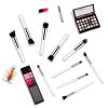10 pcs makeup brush set  Portable fashion high-end beauty tool set (White  Silver) with bag