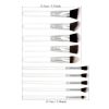 10 pcs makeup brush set  Portable fashion high-end beauty tool set (White  Silver)