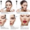 10 pcs makeup brush set  Portable fashion high-end beauty tool set (White  Silver) with bag