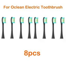 For Oclean Electric Toothbrush Replacement Cleaning Tooth Brush Heads for All Oclean Toothbrush X PRO / X / Z1/ F1/ One/ Air (Color: 8pcs black)